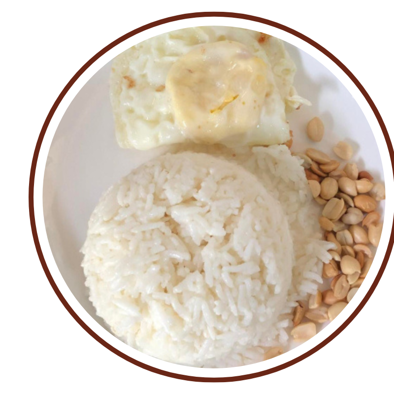 ထမင်းဆီဆမ်း+ကြက်ဉ ข้าวคลุกน้ำมัน